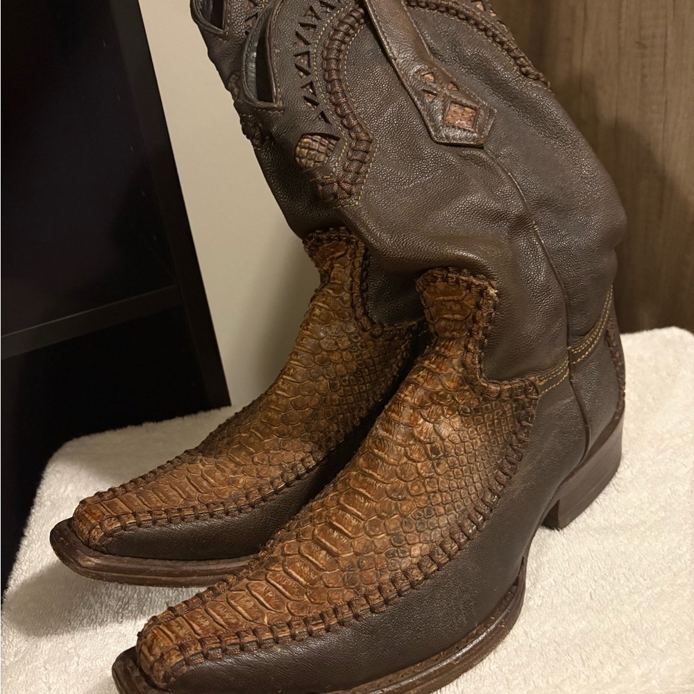 Python Leather Western Boots - image 2